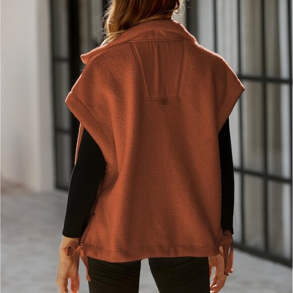 d Vest for Women Fleece Casual Tops Sleeveless Fuzzy Sherpa Jacket Winter Warm O - Picture 4 of 6